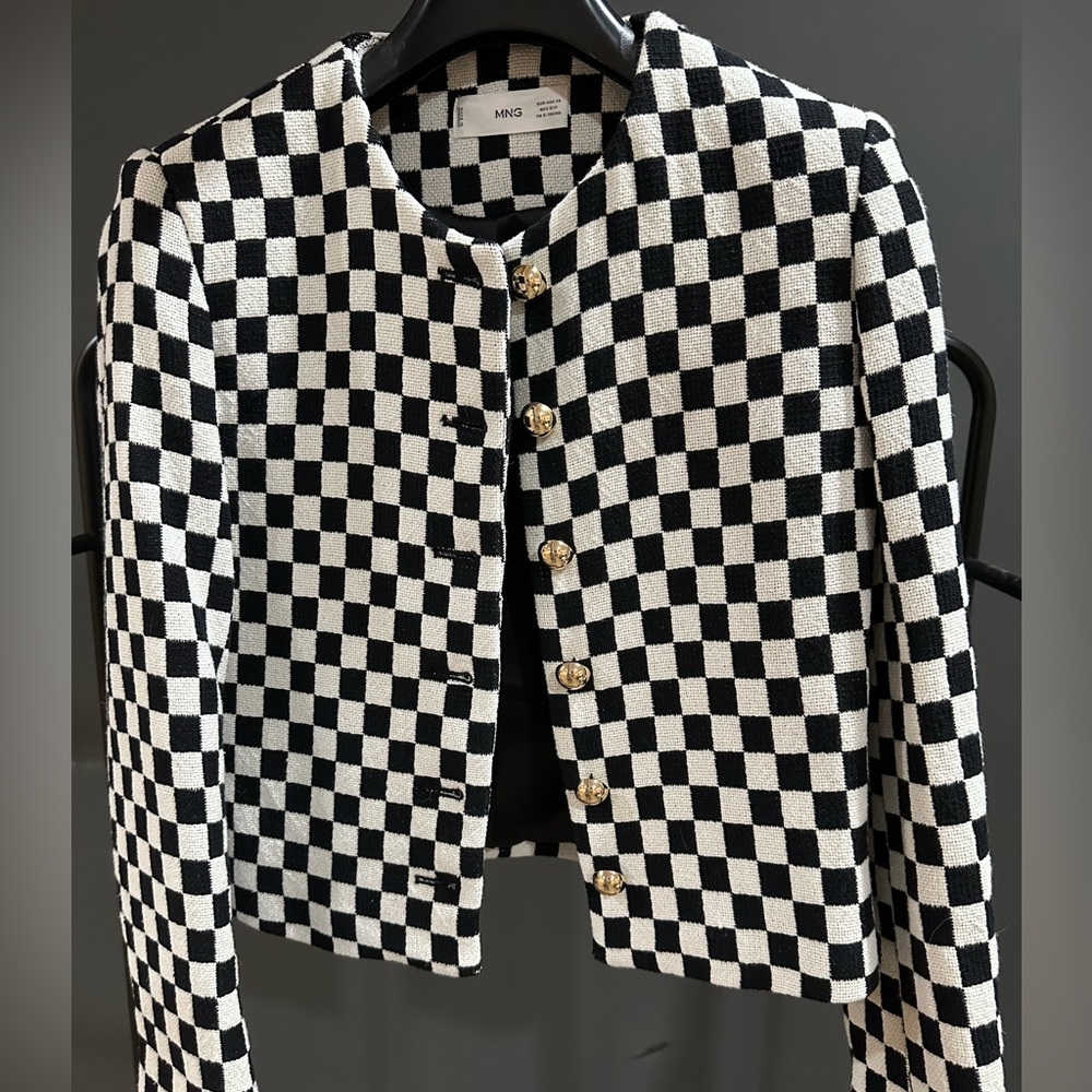 Mango Checked Texture Jacket - Picture 2 of 4
